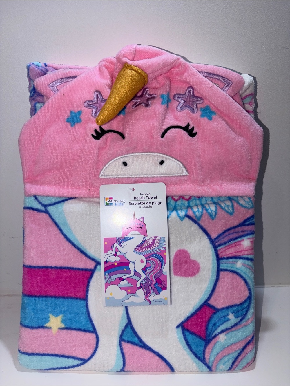 Mainstays Unicorn Hooded Beach or Bath Towel 24β x 48β